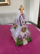 Blue Sky Clayworks Easter REJOICE HE IS RISEN Purple Church Candle House NWT