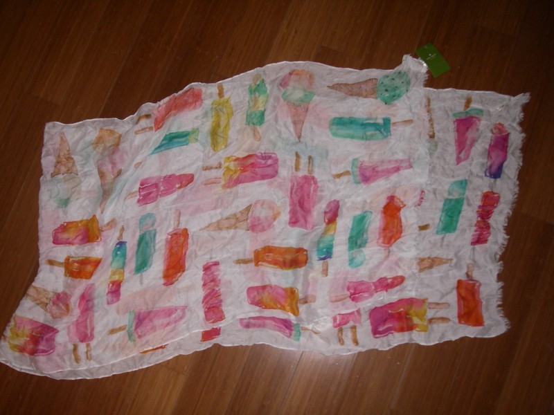 KATE SPADE FLAVOR OF THE MONTH OBLONG FRINGED SCARF MSRP $78 NWT 100% VISCOSE