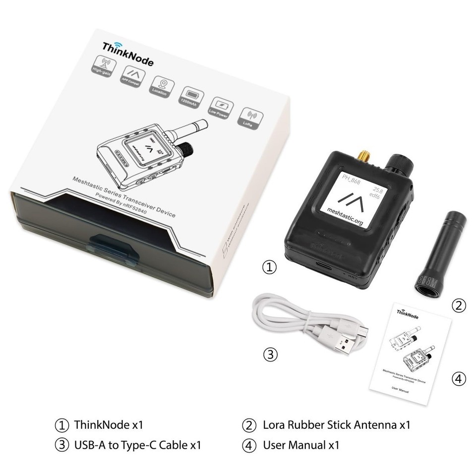 ThinkNode M5 LoRa Meshtastic Transceiver GPS 868MHz E-Ink Display ...