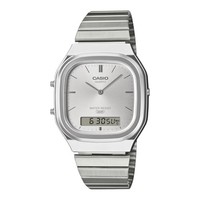 Casio AQ-240E-7A Analog Digital Dual Time Unisex Uhr Silber Metallband