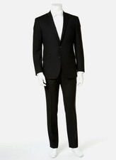  395 Kenneth Cole Men's Black Flex 2 Piece Slim Fit Suit Jacket Dress Pants 38