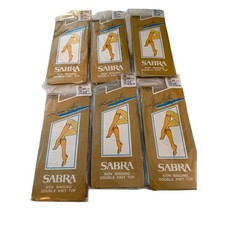 VINTAGE NWT 6 Sabra Bone Knee Hi 100 Nylon Stockings Size 8.5 -11 Made In USA