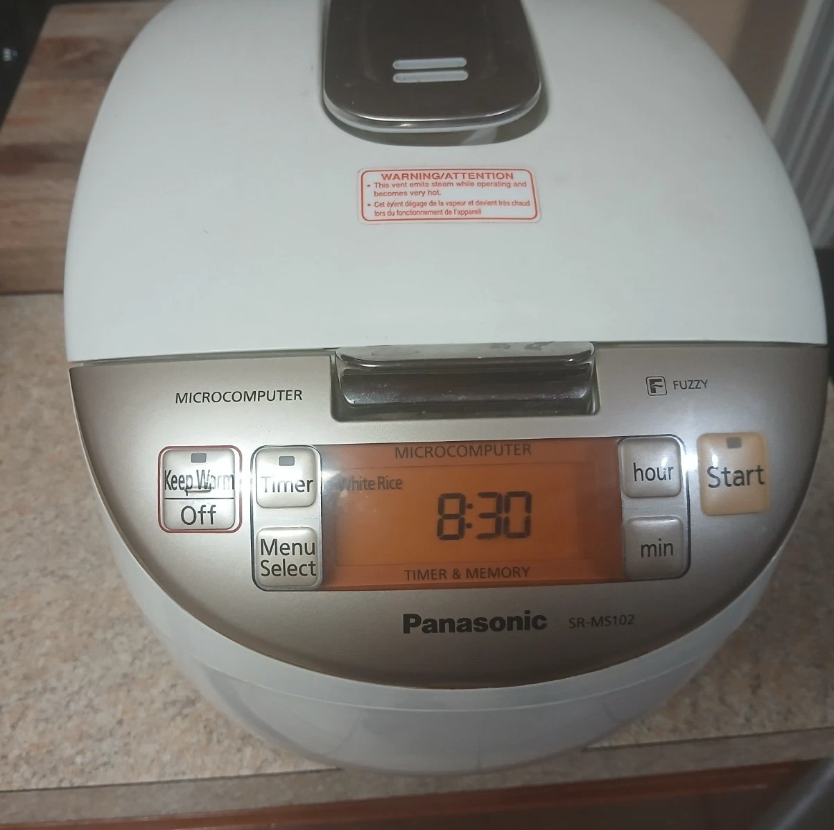 Used, Tested Panasonic SR-MS102 5.5 Cup Rice Food Porridge Steamer Slow Cooker
