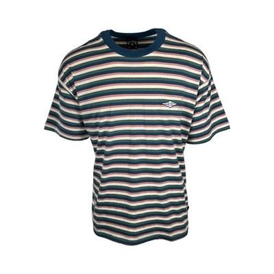 Billabong Herren T-Shirt Deep Blue Green Horizontal Striped Baxter Tee S/S (S18)