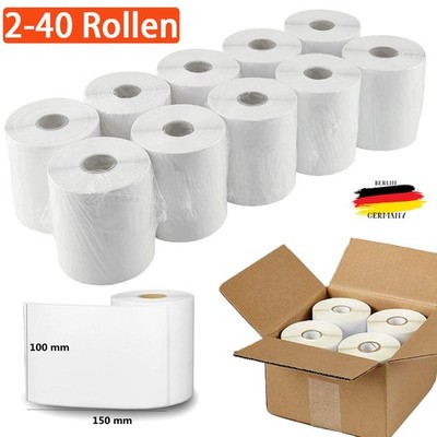 Thermo Etiketten Rolle 100 x 150 mm Versand DPD DHL Zebra 4 x 6'' 500-5000 Stück