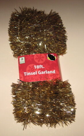 MINI 1 GOLD TINSEL GARLAND CHRISTMAS TREE TRIM 50  