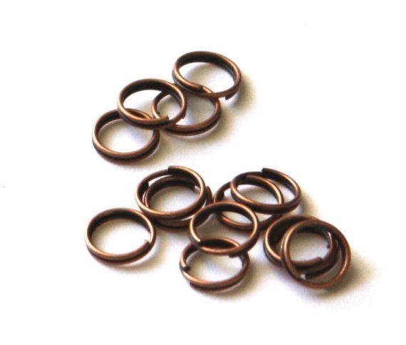 100 pcs of Antiqued Copper Split Ring 8mm