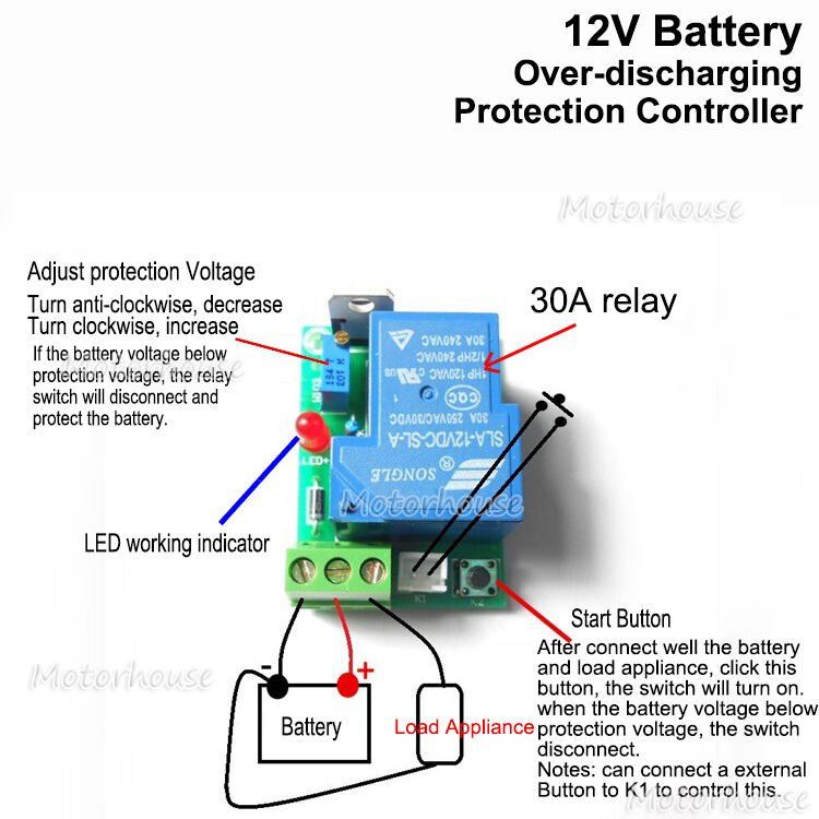 12V 30A Car Battery Excessive Discharge Anti-Over ... fuse box diagram in car parts ebay 