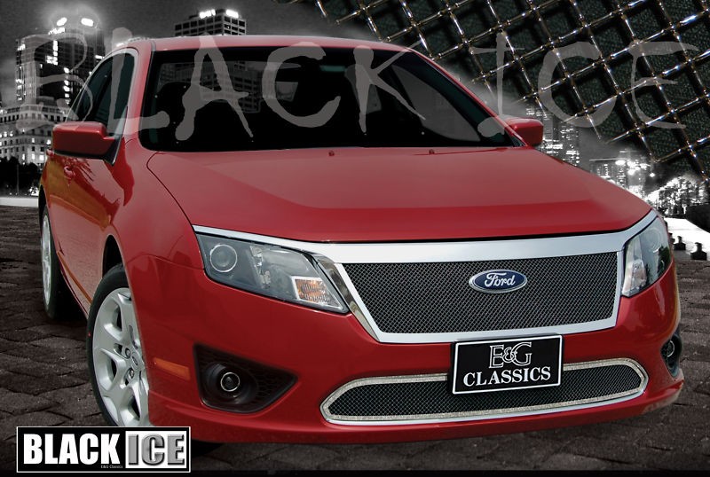 2010 2012 Ford Fusion 2pc Black Mesh Grille Grill E G