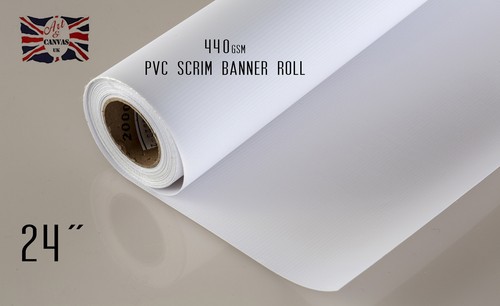 Water Resistant Matte 36 X 18m Pvc Scrim Banner Roll 440gsm