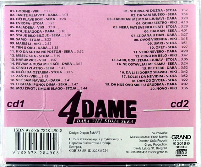 2CD 4 DAME DARA VIKI STOJA SEKA godine oci plave boje evropa crno zlatno umri