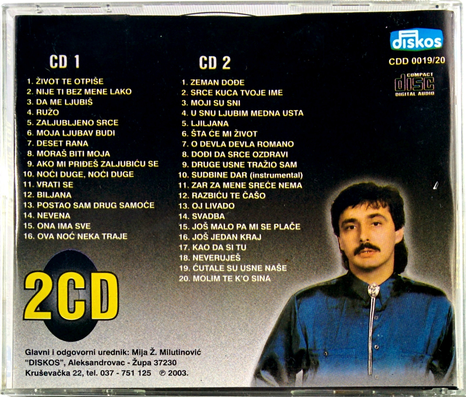 2CD DRAGAN KOJIC KEBA POSTAO SAM DRUG SAMOCE SRCE KUCA TVOJE IME miks 2003