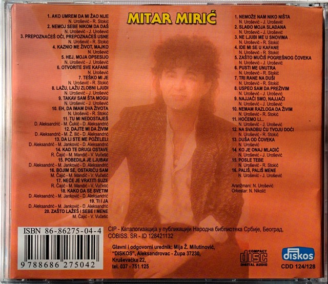 2CD MITAR MIRIC - NE MOZE NAM NIKO NISTA, KAZNIO ME ZIVOT MAJKO miric folk 