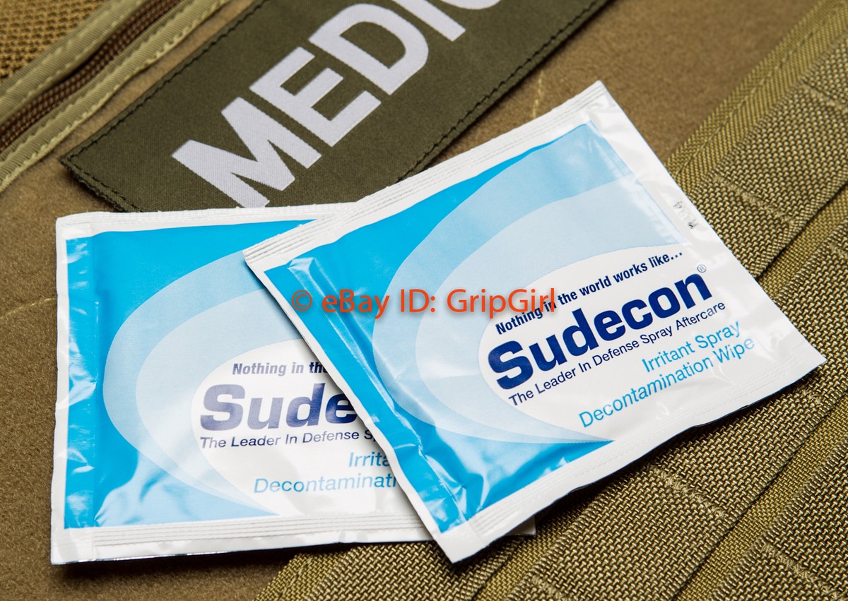 2X Sudecon Decon Kit Pepper Spray OC CS CN Tear Gas Wipes Cleaning
