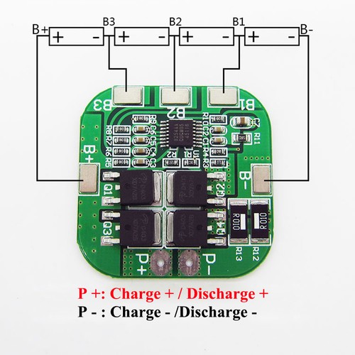 Схема контроллера аккумулятора шуруповерта 4S 10A 14.8V 18650 Li-ion Lithium Battery Cells Charger BMS Protection PCB Board