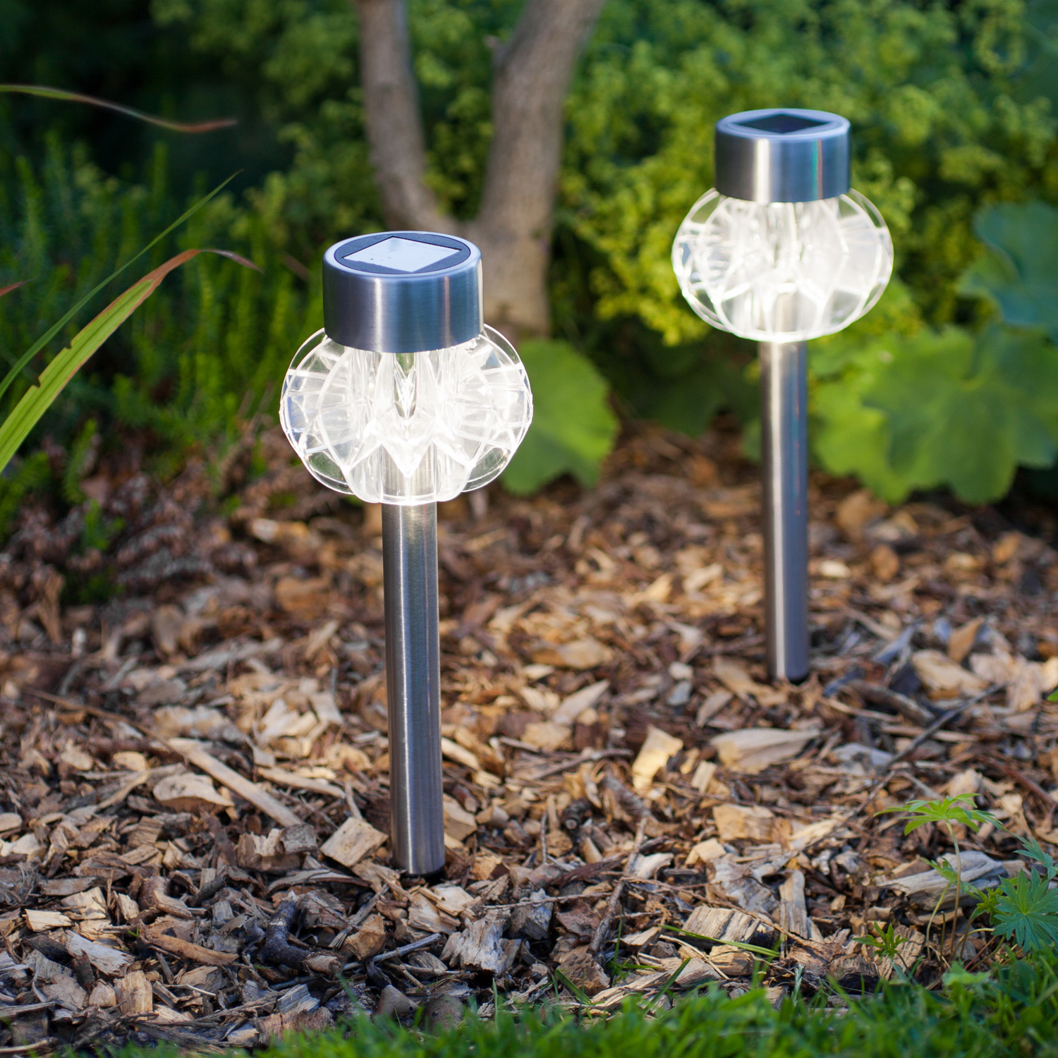 4er Set LED Solar Weg Beleuchtung Erdspieß Garten Leuchte