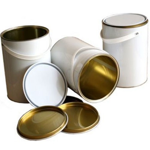 5 X EMPTY PAINT TINS LACQUERED CAN SUITABLE FOR WATERBASED PAINTS