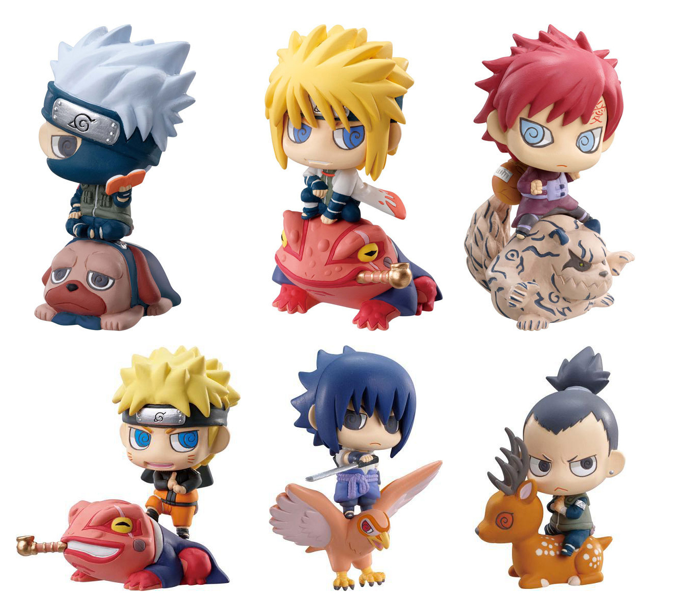 6x Naruto J-Amine 2.5" Mini Figures Set Toys: Kakashi Sasuke Gaara