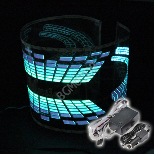 90x25cm Music Rhythm Sound Activated Equalizer LED Light Lamp Car Sticker 12V