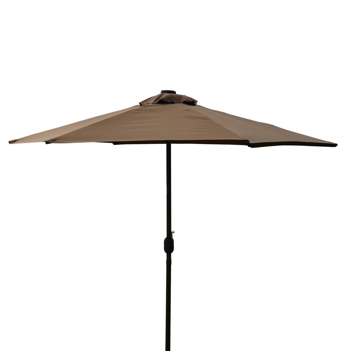 9'ft Solar 30 LED Lights Patio Umbrella Garden Outdoor Sunshade Coffee HA013