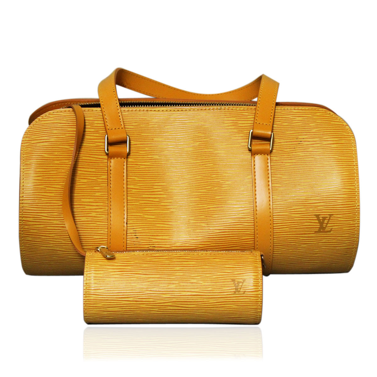 Louis Vuitton Authentic Louis Vuitton Papillon Yellow Epi Purse w/ Pouch