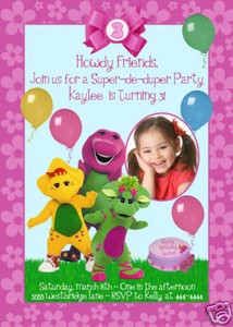 Free Personalized Barney Birthday Invitations 4