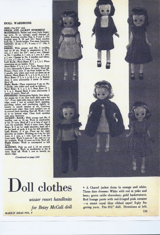 American Girl doll clothes patterns to knit