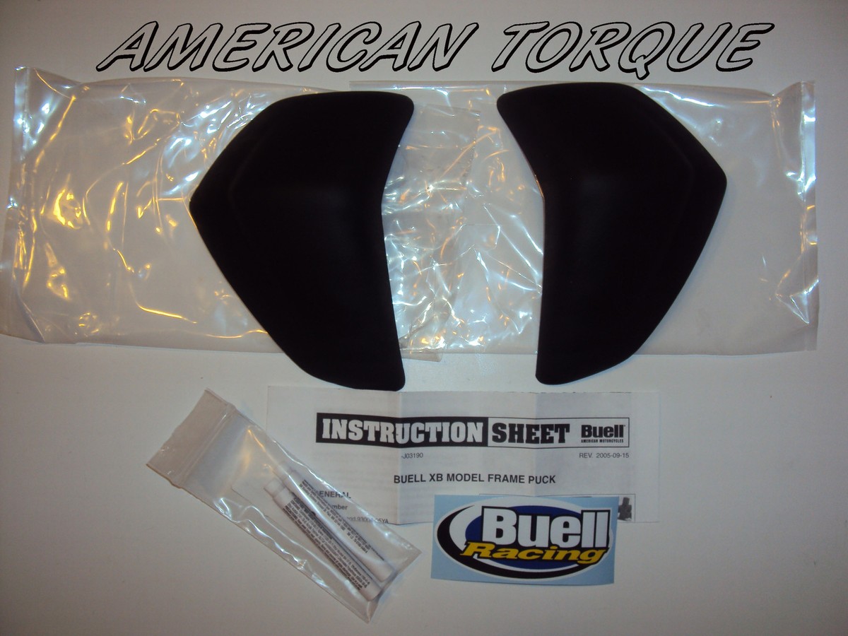 Brand New Buell XB Frame Pucks Complete Kit Free Buell Racing Decal on