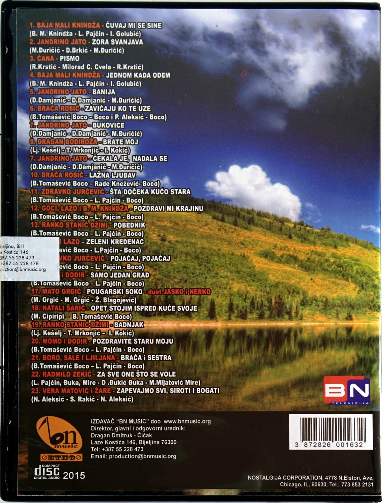 CD OJ, KRAJINO 3 compilation 2015 jandrino jato momo i dodir radmilo zekic goci