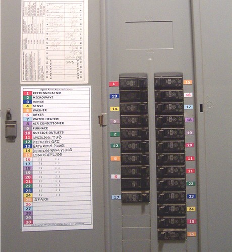 Magnetic and Color-Coded 30 & 11 Circuit Breaker Box ... fuse box labeling 