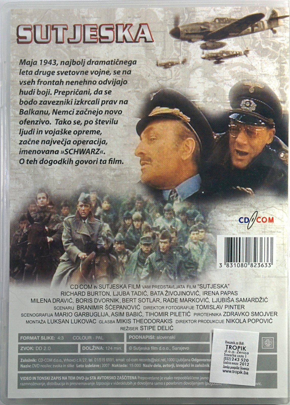 DVD SUTJESKA richard barton ljuba tadic bata zivojinovic milena dravic samardzic 