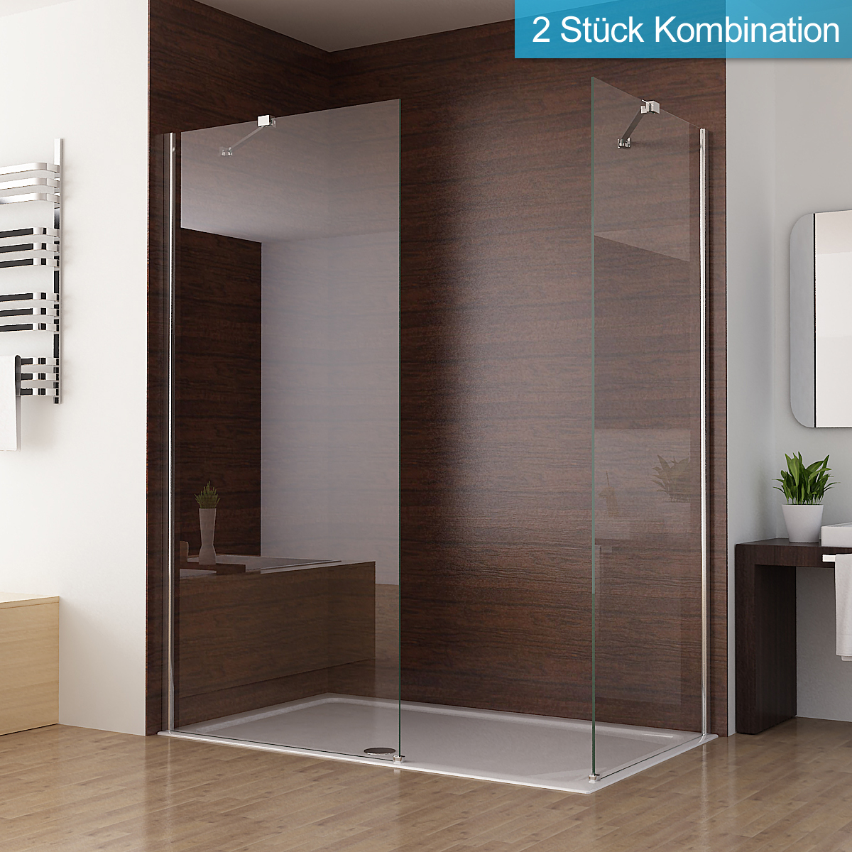 Walk in Shower enclosure Wet room Panel NANO Glass 700 760 ...