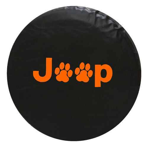Jeep Spare Tire Cover Paw Print ( 29.5 in   32.5 in. tire)   Orange
