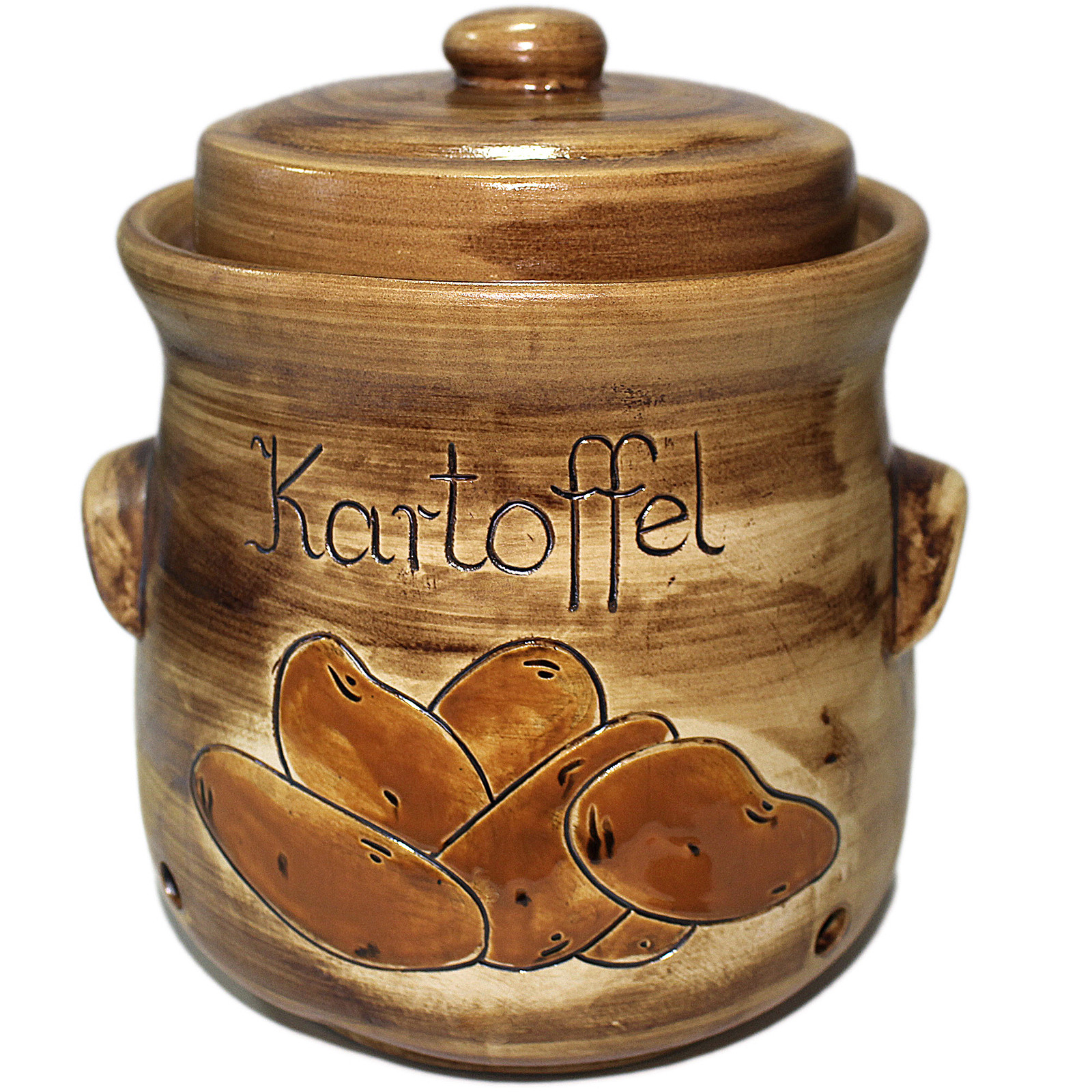 KARTOFFELTOPF m. Deckel &amp; Löchern - Vorratstopf 6 L - Kartoffel-Topf ...