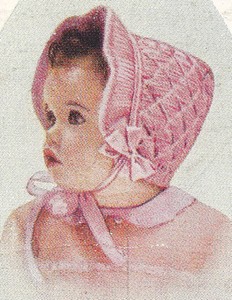 I Am, Therefore I Knit: Mitered-Square Baby Bonnet