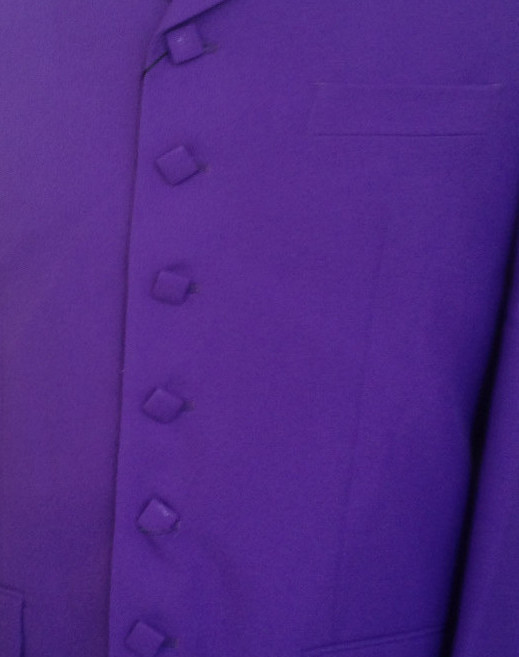 Men/'s long coat jacket 7 square button zoot suit come with pants Purple #903P