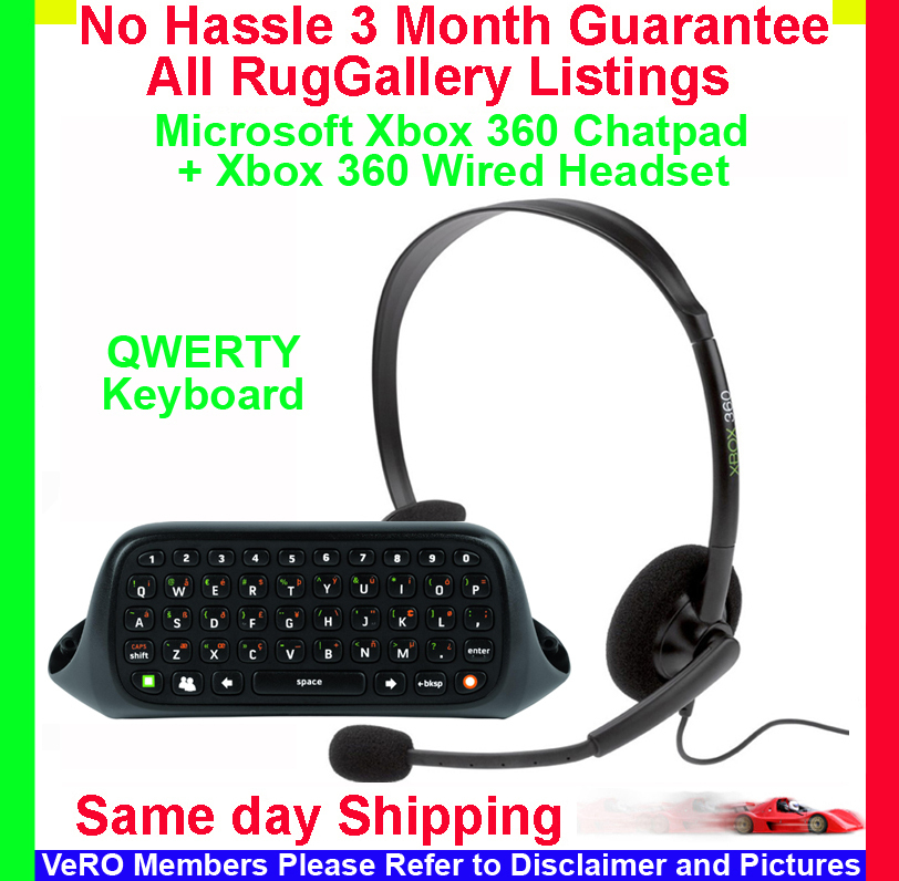 Microsoft Xbox 360 Chatpad Headset QWERTY Keyboard Microphone