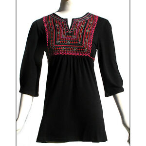 Black colored Embroidered L
as Kurti Tunic products, buy Black