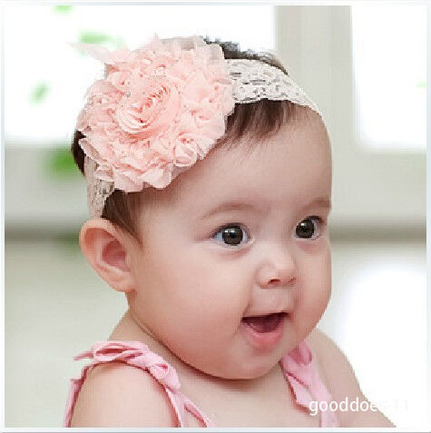 New Baby Girl Infant Toddler Flower Lace Tulle Headband Headwear Hair