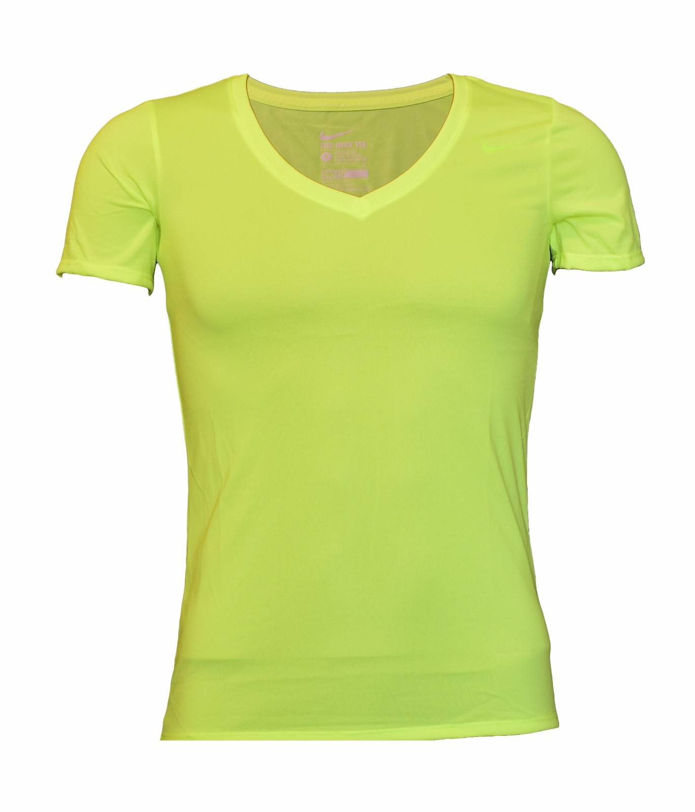 Nike Women S Legend 2 0 Dri Fit Drifit V Neck Sports Running Volt Yellow T Shirt Ebay