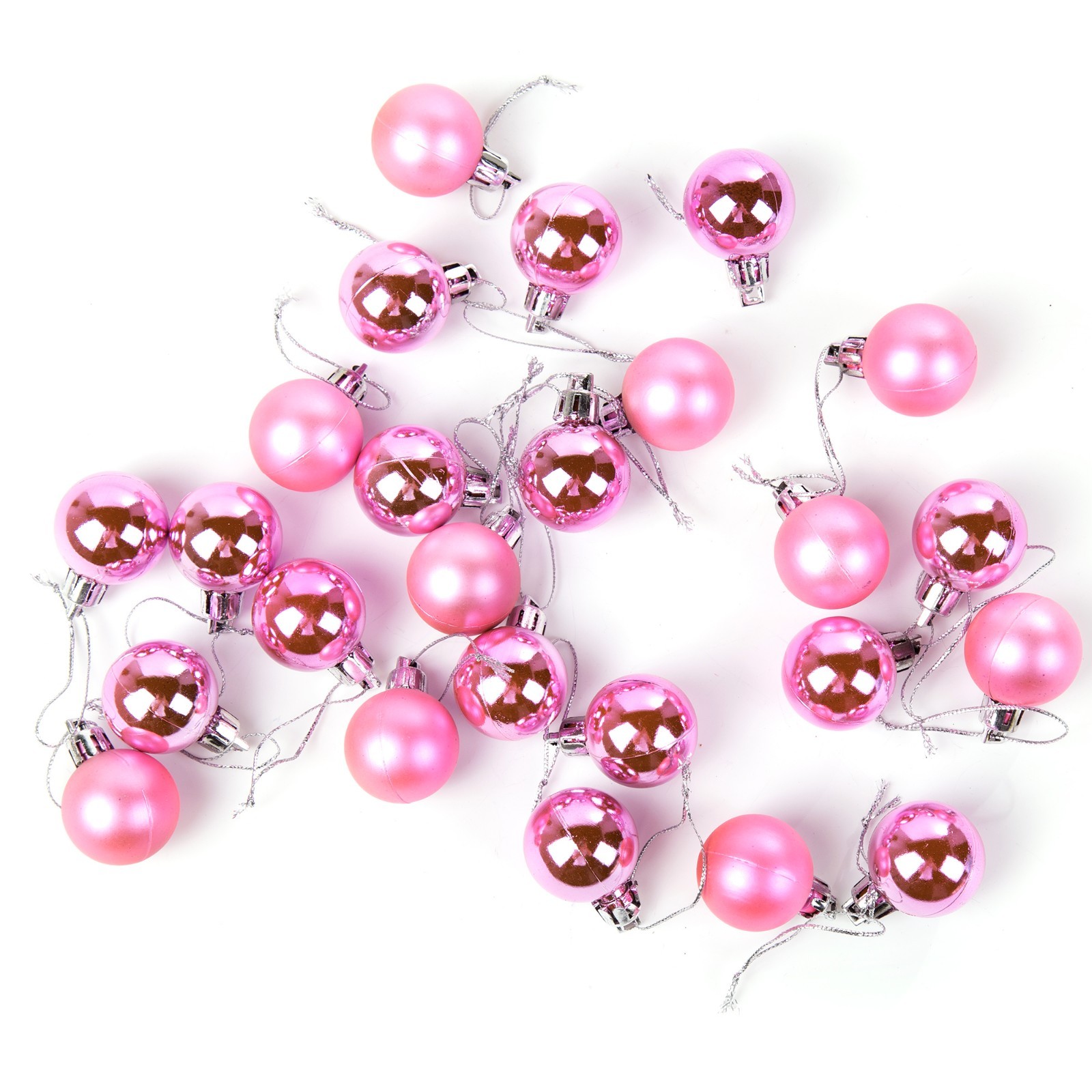 Pack Of 24 Mini Miniature Small Shiny Matte Christmas Tree