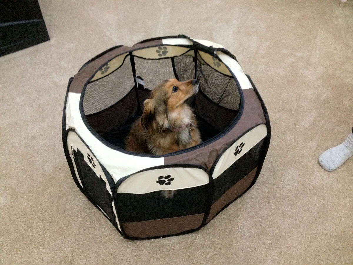 Pet Playpen Dog Play Pen Exercise Puppy Pen Folding Design Easy Storage Portable