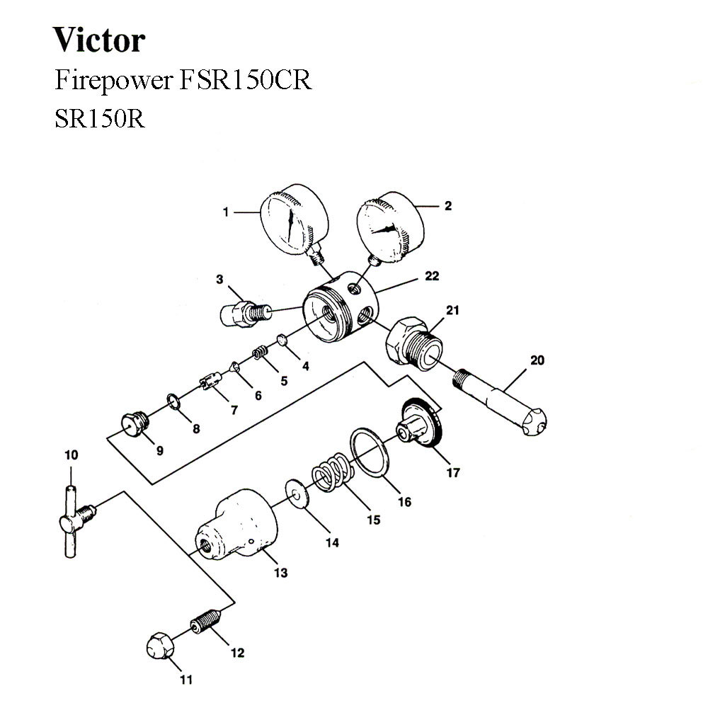 Rebuild Repair Kit Victor Firepower SR150 Oxygen Regulator Internal