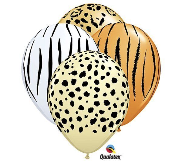 Safari Zebra Leopard Cheetah Jungle Animal Zoo Party 11 Balloon Set 