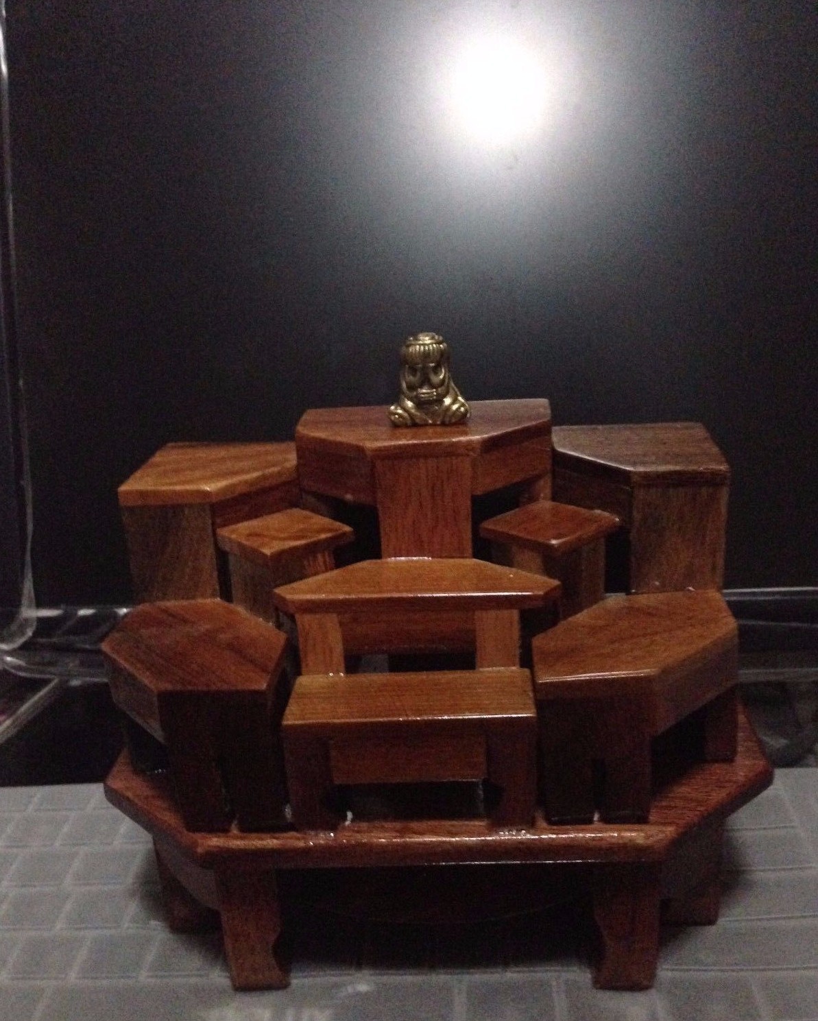 Details About Buddha Statue Stand Wood Table Altar Exotic Lumber 9 Mini Dollhouse Thai Amulet