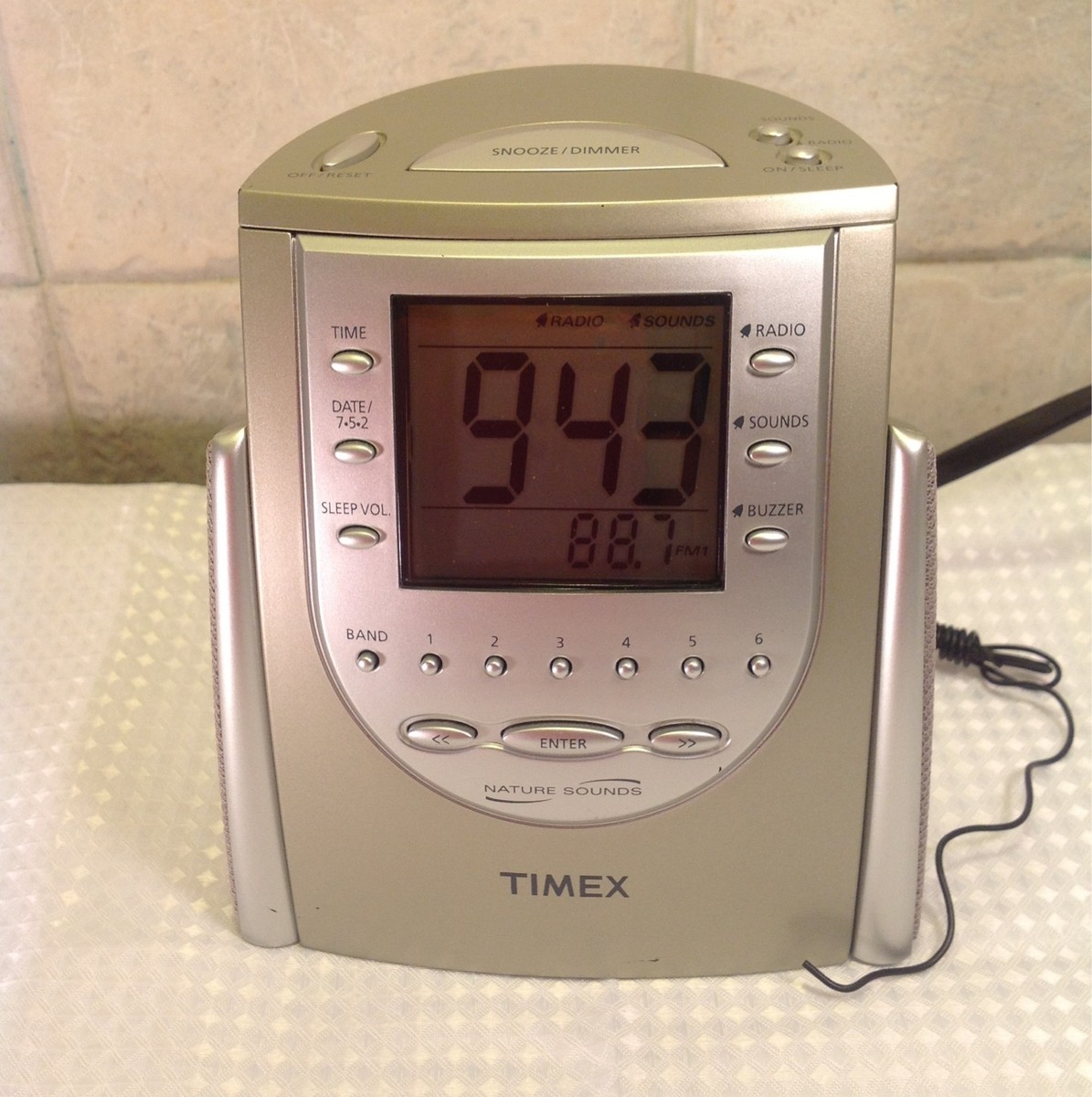 Timex T309T Alarm Clock Radio with Nature Sounds Titanium on PopScreen