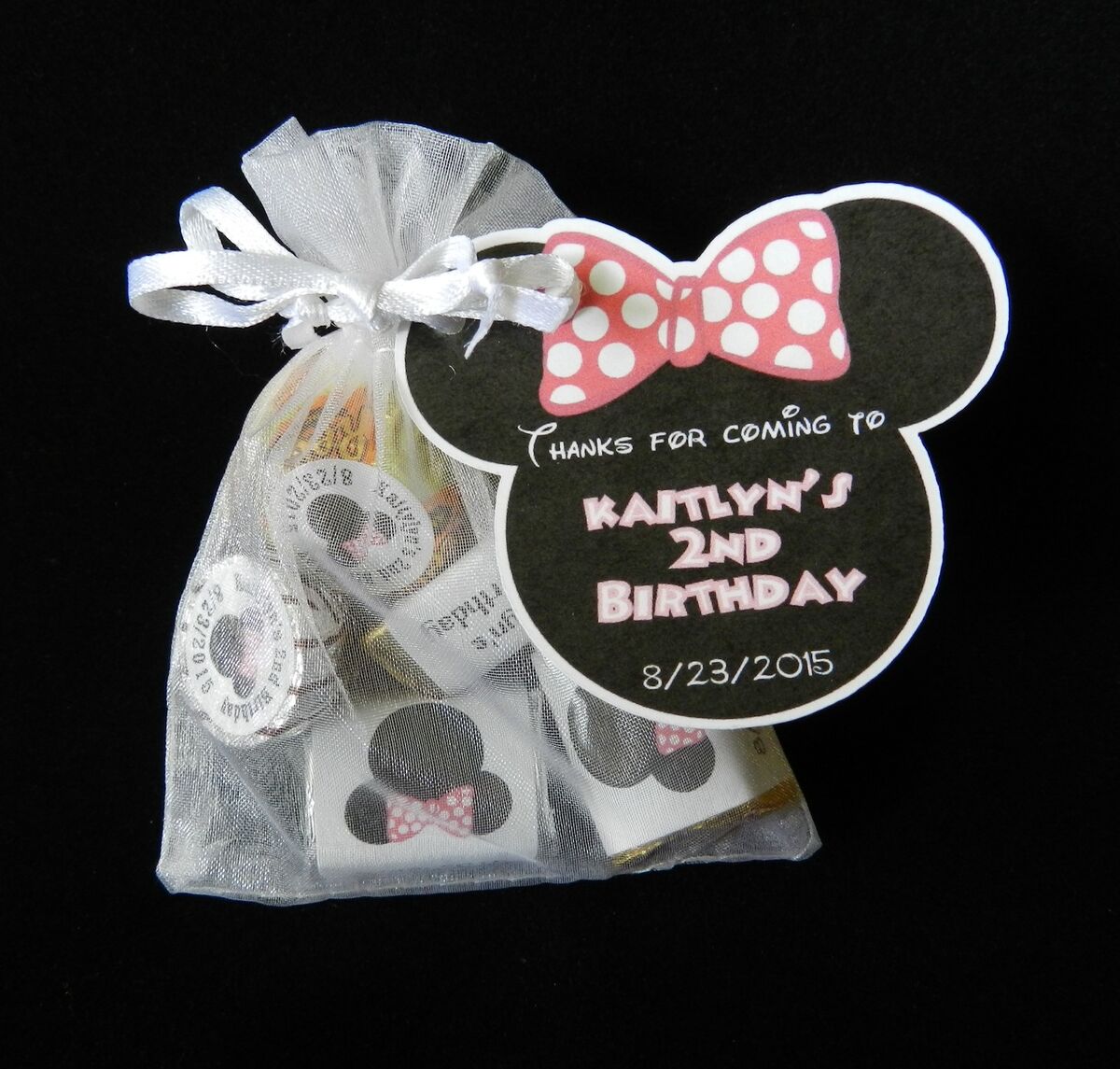 Unique Personalized Minnie Mouse Birthday Party Baby Shower Party Favor Gift Tag