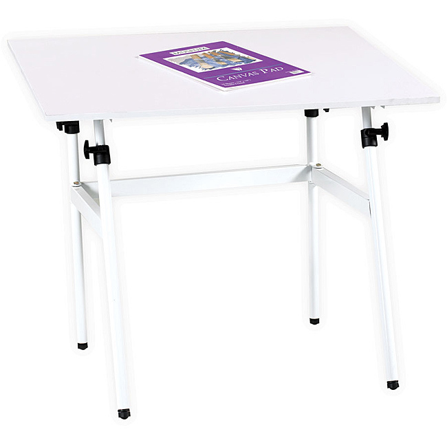 White Adjustable Folding 30" x 42" Drawing Table Desk 