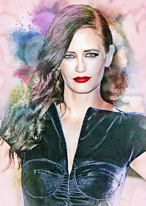 Eva Green Superstar Model Diva  2/5  ACEO Art Print Card By.Marci