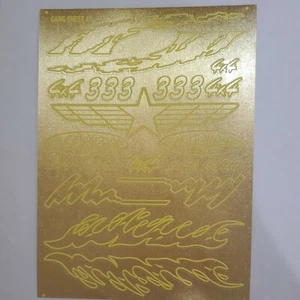 Brushed Gold w yellow Vinyl Sheet43-R/CMODEL Decals 1/12 -1/10-DIE CUT - Picture 1 of 10